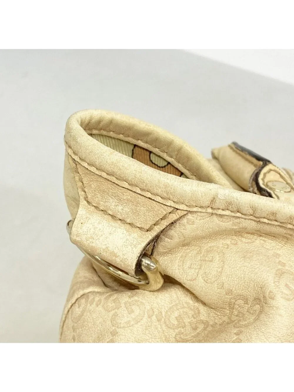 Gucci Tote Guccissima Leather Beige Champagne Gold